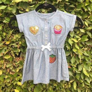 Blue denim baby girl dress